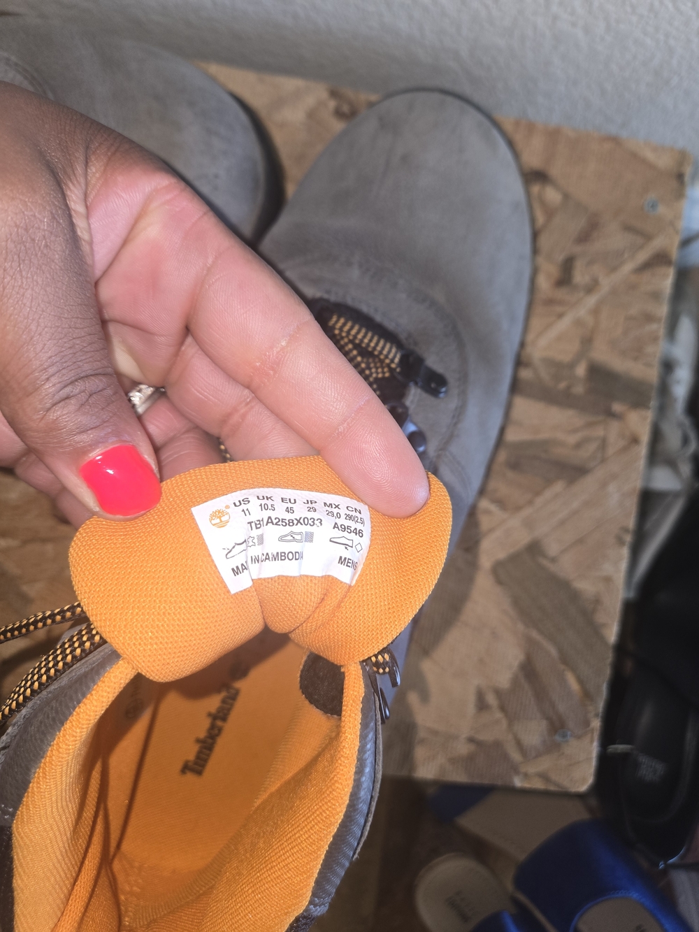 Timberland Grey Suede Boots with Orange Lining